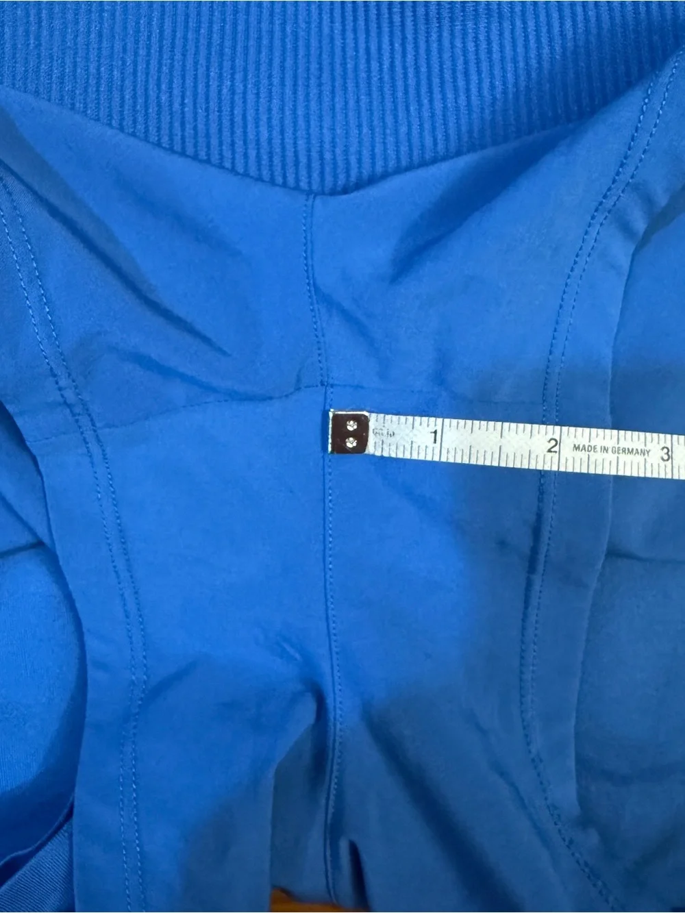 JoyLab High Rise Ribbed Waistband Double Layer Flowy Shorts in Blue - Size Small